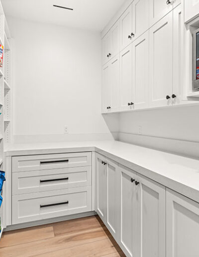 PCW Custom Cabinetry Design Laundry Room custom pantry white shaker