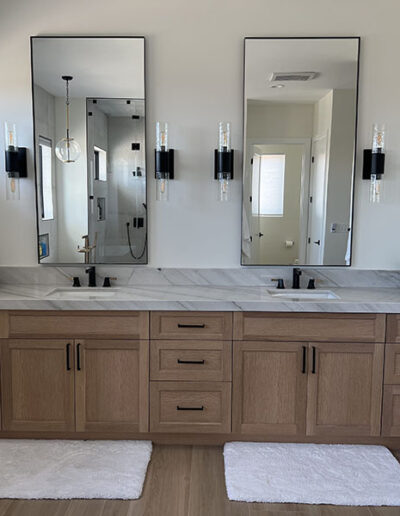 PCW Custom Cabinetry Design Bathroom Rift white oak vanity