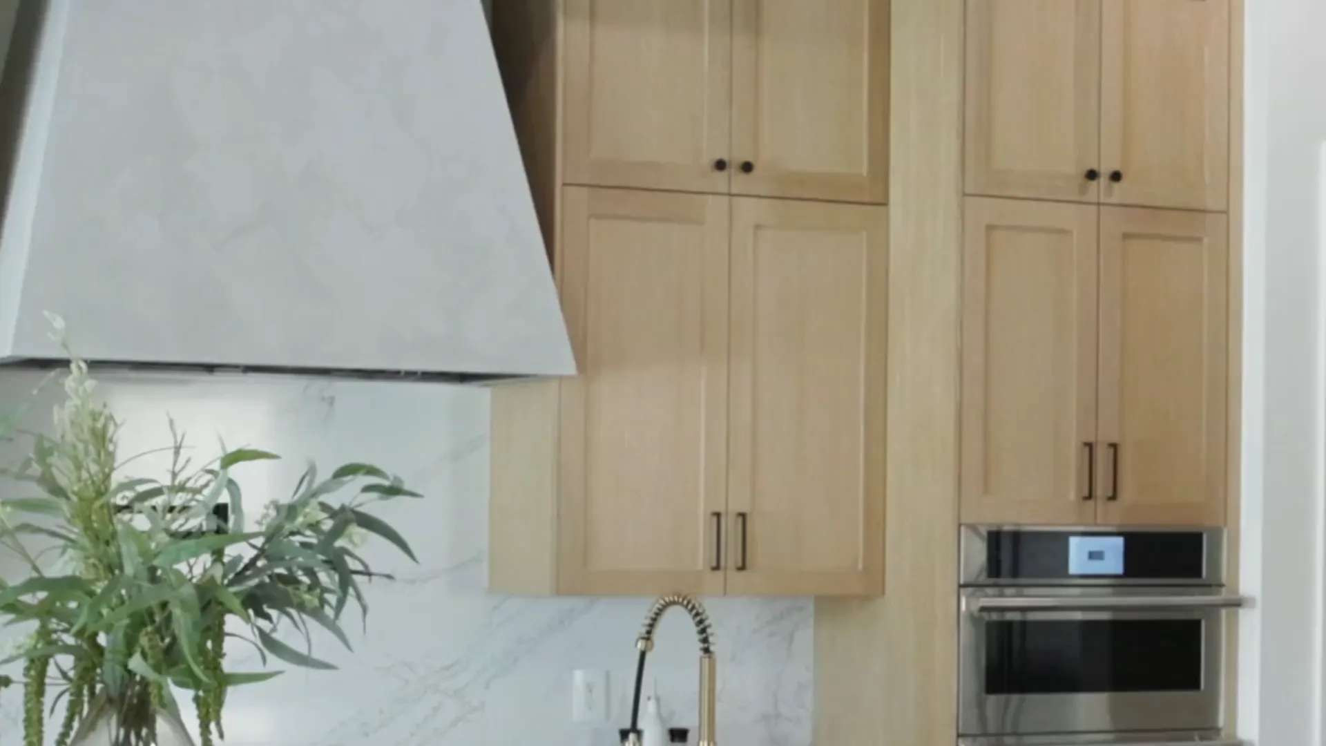 Peterson Cabinet Works custom kitchen and cabinet projects Custom light oak kitchen cabinets with wall ovens, built by Peterson Cabinet Works